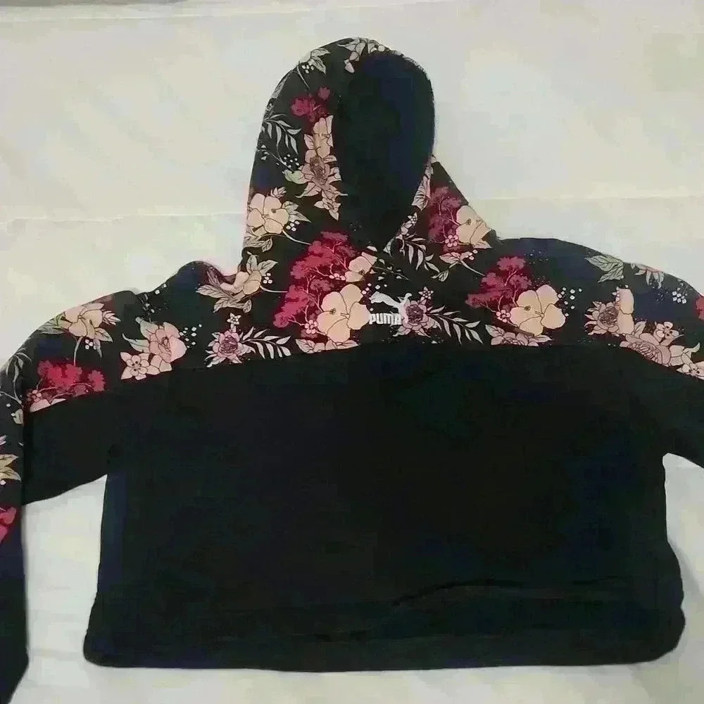 Puma Floral Cropped Hoodie - Picture 3 of 5